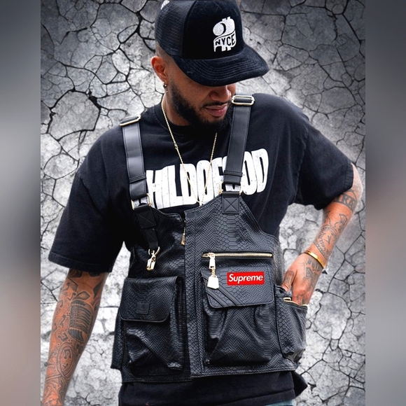 High Quality Custom Supreme Chest Rig/ Vest. Brand New 100% Genuine Leather - Picture 1 of 9